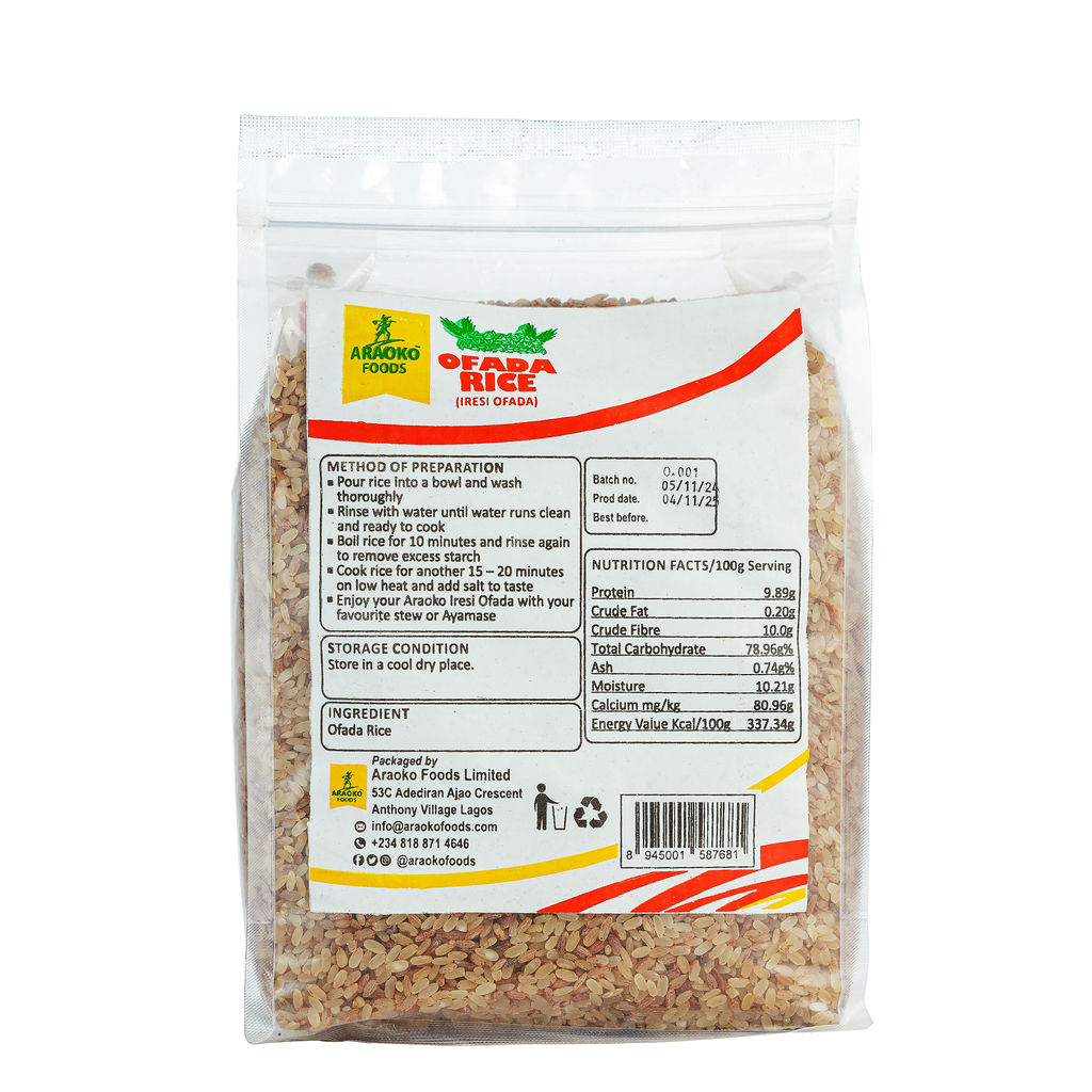 Araoko Iresi Ofada (Unpolished, Natural Rice) 2Kg